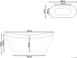 Vasca da bagno freestanding ANTIGUA 180 x 78 cm Nero