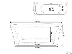 Vasca da bagno freestanding LANALHUE 160 x 75 cm Nero