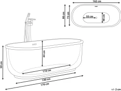 Vasca da bagno freestanding PINEL 170 x 80 cm Oro