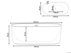 Vasca da bagno freestanding GOCTA 170 x 80 cm Bianco