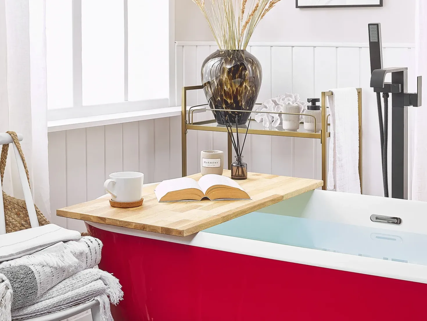 Vasca da bagno freestanding TESORO 170 x 77 cm Rosso
