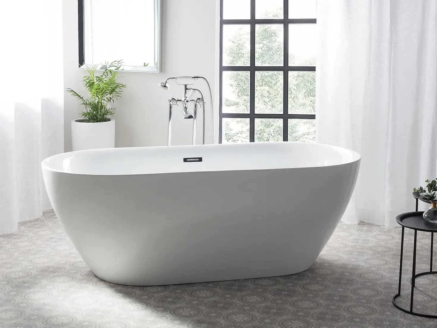 Vasca da bagno freestanding CARRERA 180 x 80 cm Bianco