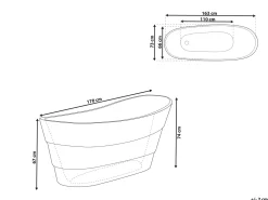 Vasca da bagno freestanding BUENAVISTA 170 x 73 cm Nero