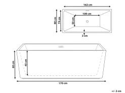 Vasca da bagno freestanding GOCTA 170 x 80 cm Nero