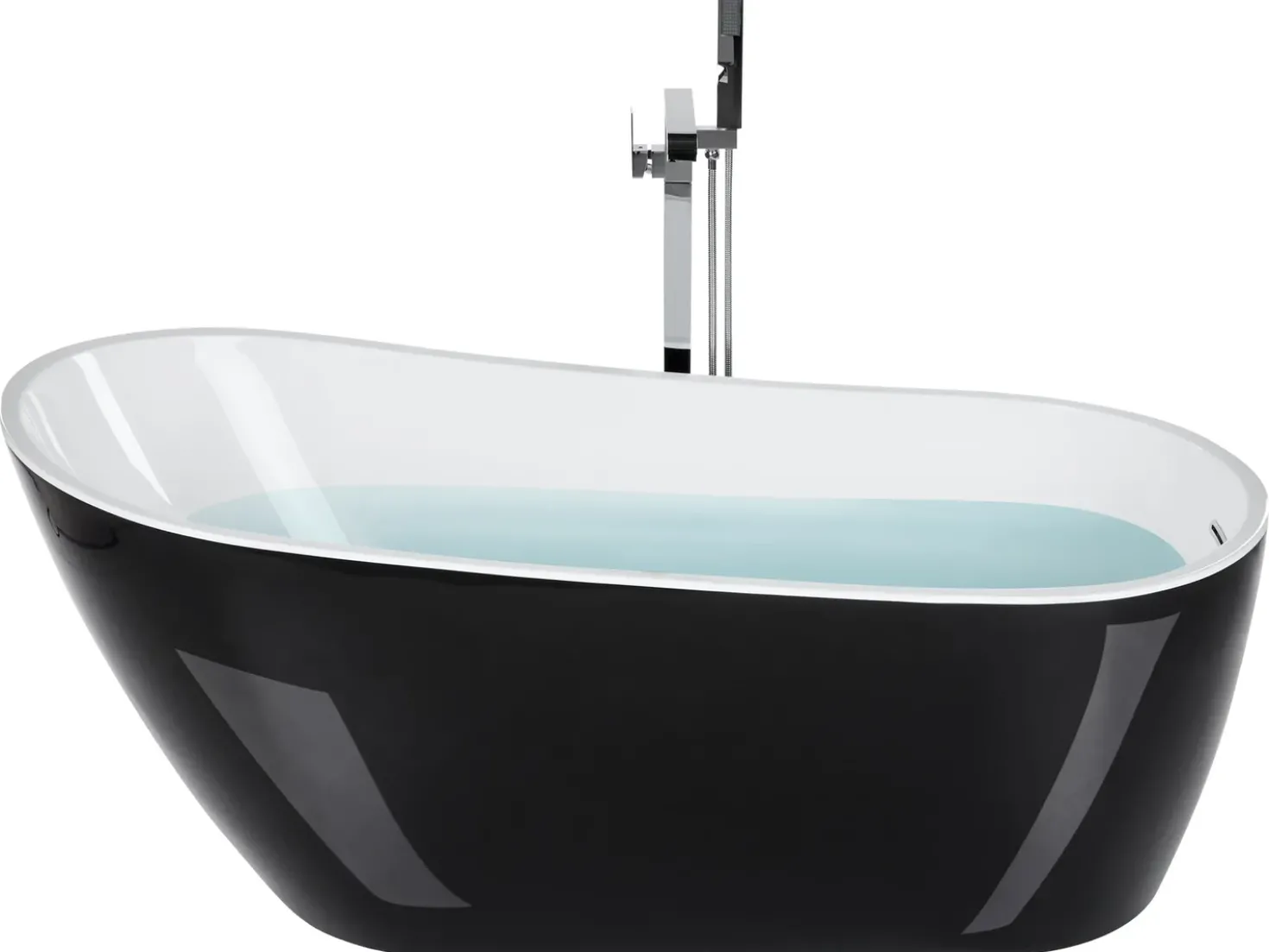 Vasca da bagno freestanding SOLARTE 170 x 78 cm Nero/Bianco