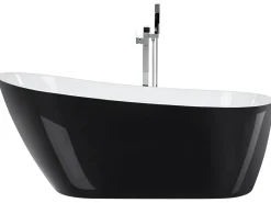 Vasca da bagno freestanding SOLARTE 170 x 78 cm Nero/Bianco