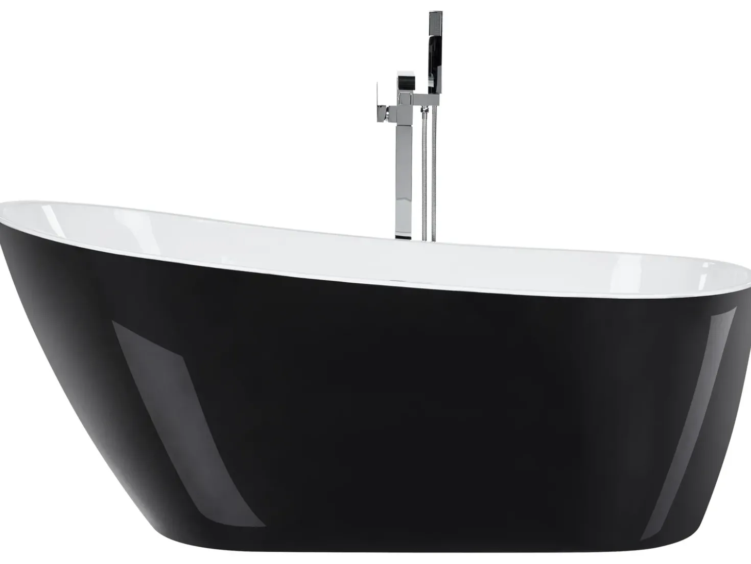 Vasca da bagno freestanding SOLARTE 170 x 78 cm Nero/Bianco
