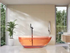 Vasca da bagno freestanding BLANCARENA 170 x 78 cm Rosso chiaro