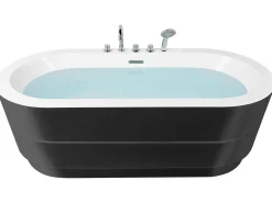 Vasca da bagno freestanding EMPRESA con accessori 170 x 80 cm Nero