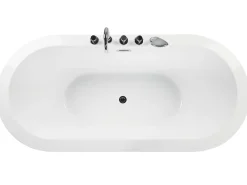 Vasca da bagno freestanding EMPRESA con accessori 170 x 80 cm Nero