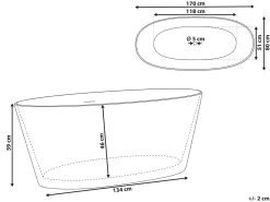 Vasca da bagno freestanding CHUBUT 170 x 80 cm Bianco