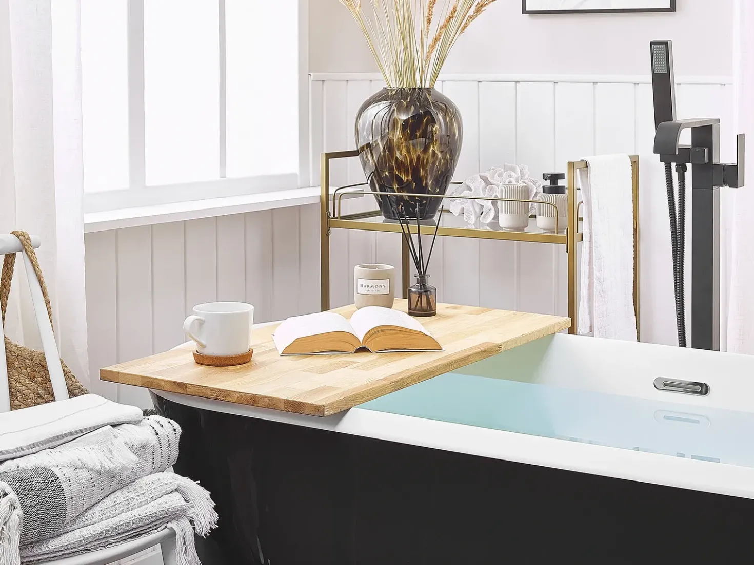 Vasca da bagno freestanding TESORO 170 x 77 cm Nero