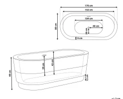 Vasca da bagno freestanding EMPRESA 170 x 80 cm Bianco