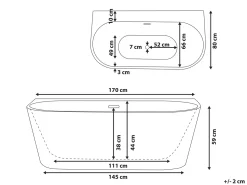 Vasca da bagno HARVEY 170 x 80 cm Bianco