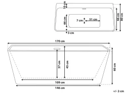 Vasca da bagno HASSEL 170 x 80 cm Nero