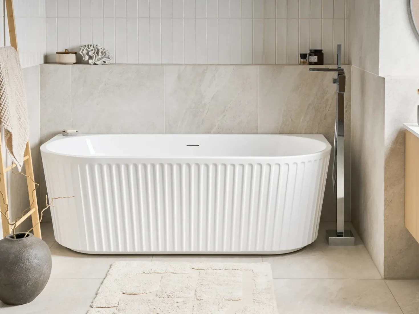 Vasca da bagno SERENA 170 x 80 cm Bianco