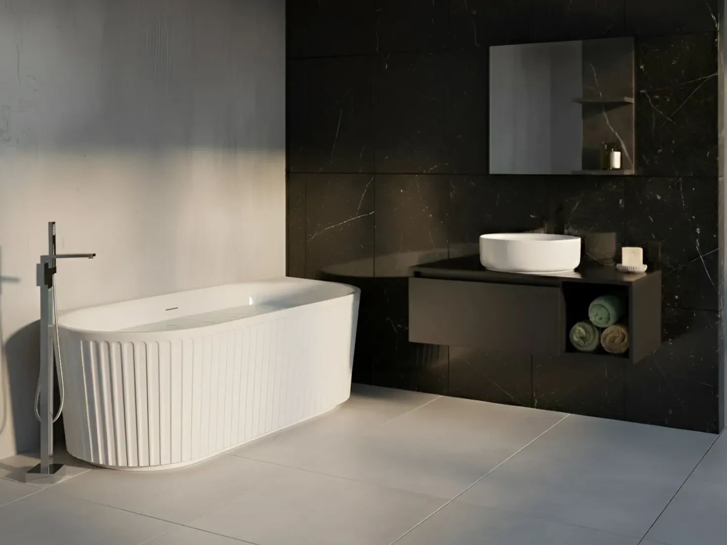 Vasca da bagno SERENA 170 x 80 cm Bianco