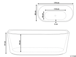 Vasca da bagno SERENA 170 x 80 cm Bianco