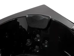 Vasca idromassaggio angolare con LED MARTINICA 198 x 144 cm Nero
