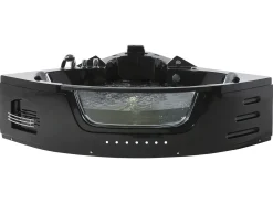 Vasca idromassaggio angolare con LED MARTINICA 198 x 144 cm Nero