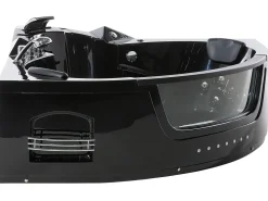 Vasca idromassaggio angolare con LED MARTINICA 198 x 144 cm Nero
