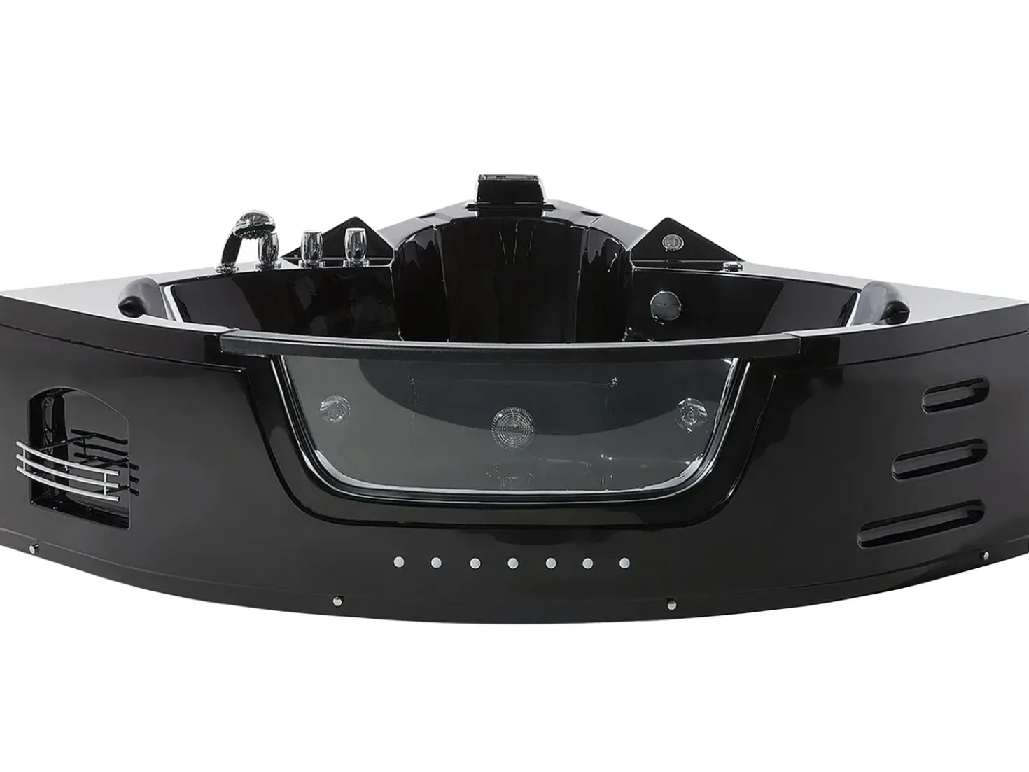 Vasca idromassaggio angolare con LED MARTINICA 198 x 144 cm Nero