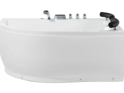 Vasca idromassaggio angolare con LED PARADISO Lato Sinistro 158 x 113 cm Bianco