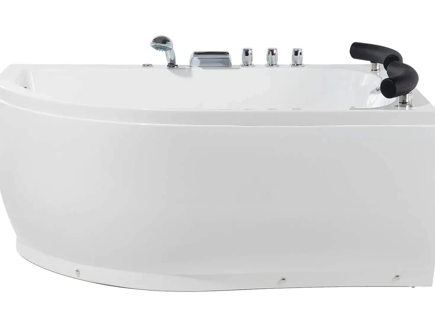 Vasca idromassaggio angolare con LED PARADISO Lato Sinistro 158 x 113 cm Bianco
