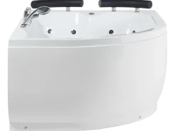 Vasca idromassaggio angolare con LED PARADISO Lato Sinistro 158 x 113 cm Bianco