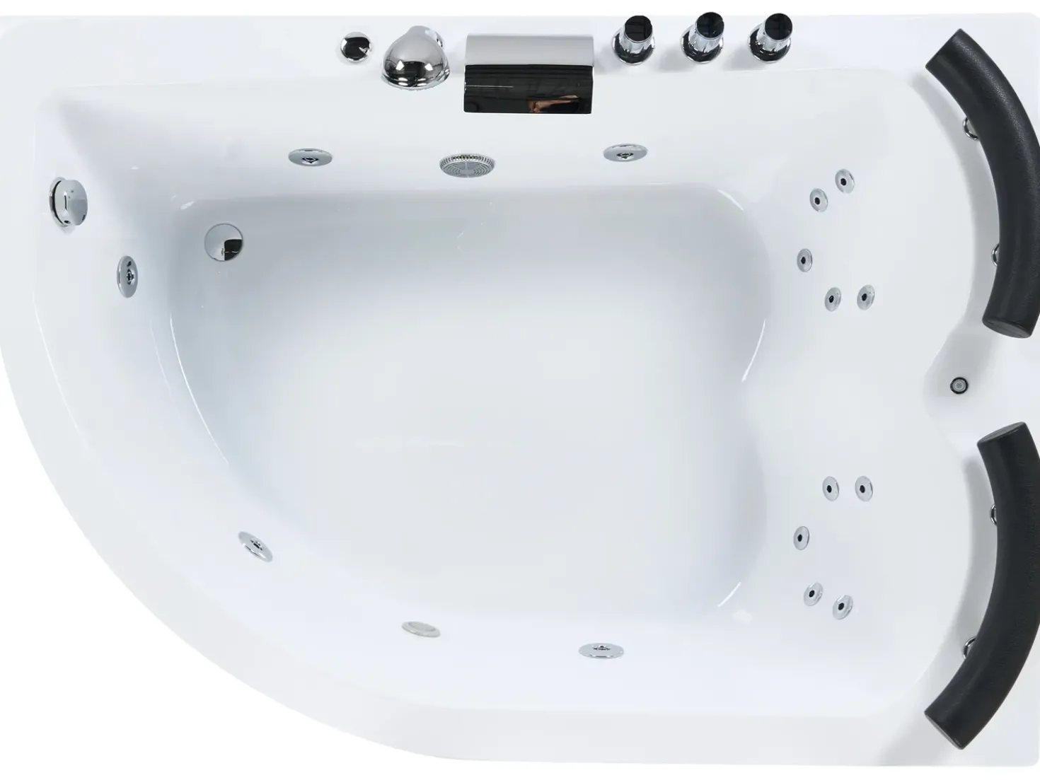 Vasca idromassaggio angolare con LED PARADISO Lato Sinistro 158 x 113 cm Bianco