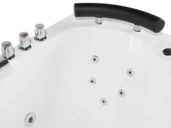 Vasca idromassaggio angolare con LED PARADISO Lato Sinistro 158 x 113 cm Bianco