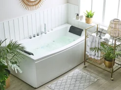 Vasca idromassaggio angolare con LED MOOR 173 x 81 cm Bianco