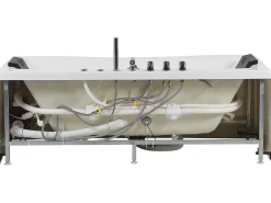 Vasca idromassaggio angolare con LED MOOR 173 x 81 cm Bianco