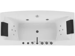 Vasca idromassaggio angolare con LED MOOR 173 x 81 cm Bianco