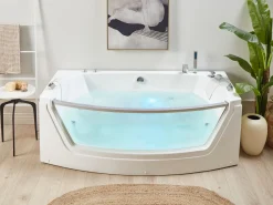 Vasca idromassaggio angolare con LED FUERTE 175 x 85 cm Bianco