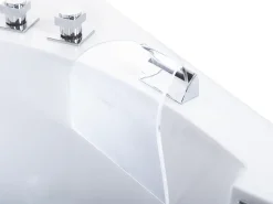 Vasca idromassaggio angolare con LED FUERTE 175 x 85 cm Bianco