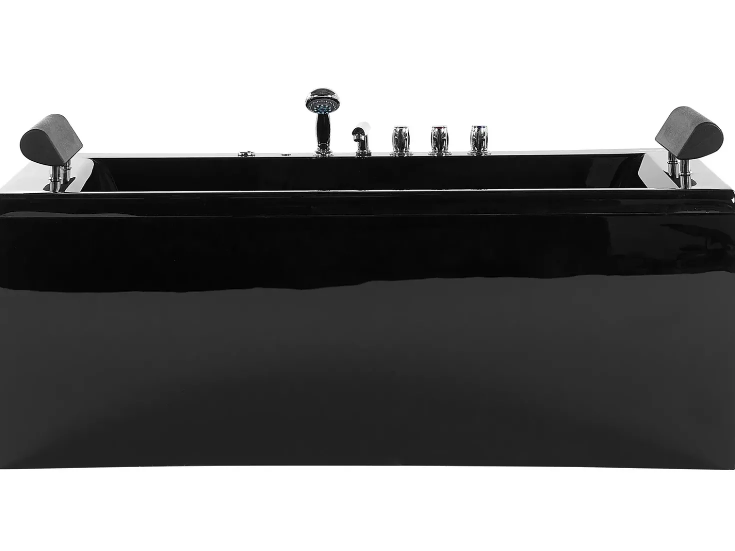 Vasca idromassaggio angolare con LED MONTEGO 172 x 83 cm Nero