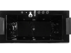 Vasca idromassaggio angolare con LED MONTEGO 172 x 83 cm Nero