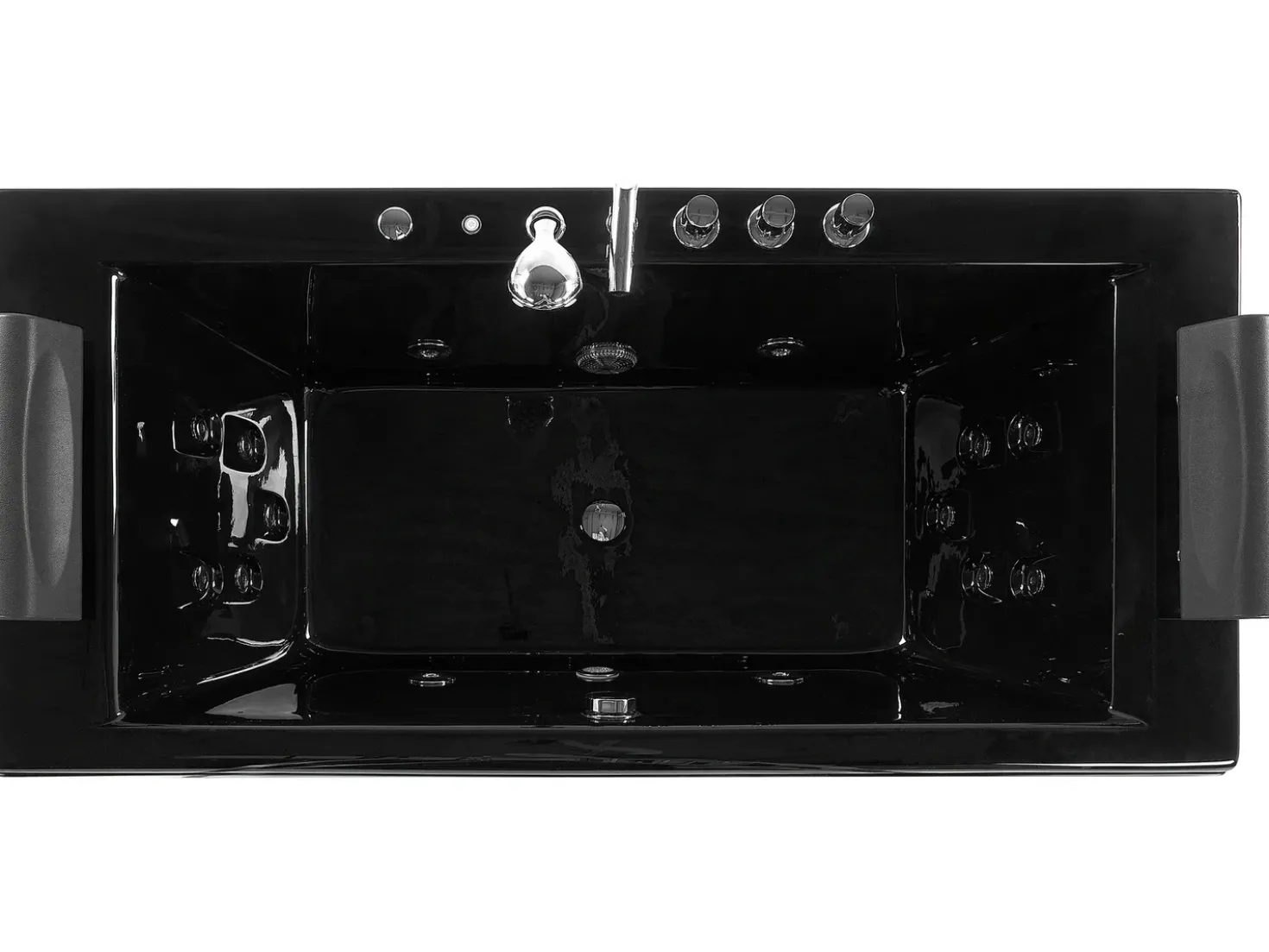 Vasca idromassaggio angolare con LED MONTEGO 172 x 83 cm Nero