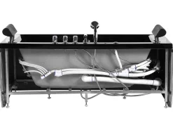 Vasca idromassaggio angolare con LED MONTEGO 172 x 83 cm Nero
