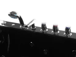 Vasca idromassaggio angolare con LED MONTEGO 172 x 83 cm Nero