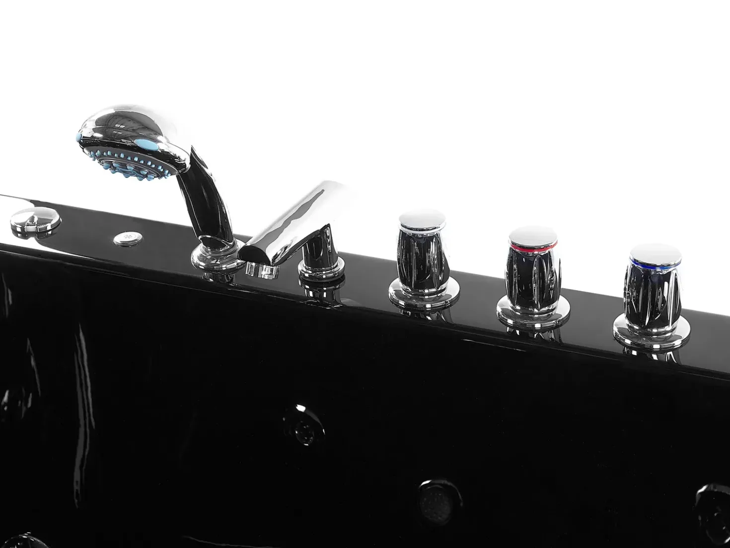 Vasca idromassaggio angolare con LED MONTEGO 172 x 83 cm Nero
