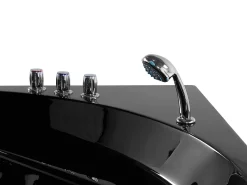 Vasca idromassaggio angolare con LED MEVES 140 x 140 cm Nero