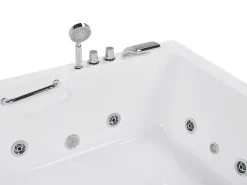 Vasca idromassaggio angolare con LED BAYAMO Lato destro 170 x 120 cm Bianco