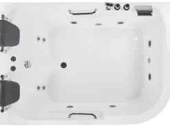 Vasca idromassaggio angolare con LED BAYAMO Lato destro 170 x 120 cm Bianco