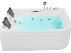 Vasca idromassaggio angolare con LED BAYAMO Lato destro 170 x 120 cm Bianco