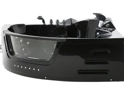 Vasca idromassaggio angolare con LED MARTINICA 214 x 155 cm Nero