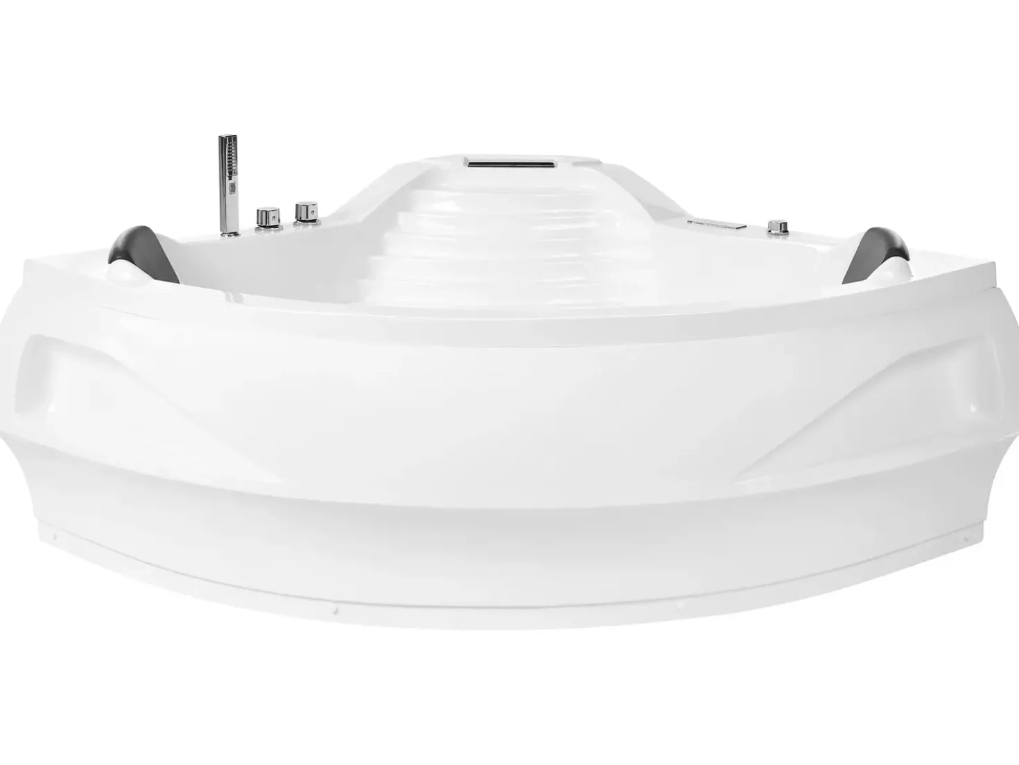 Vasca idromassaggio angolare con LED MONACO con altoparlante Bluetooth integrato 210 x 145 cm Bianco