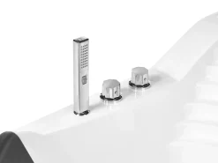 Vasca idromassaggio angolare con LED MONACO con altoparlante Bluetooth integrato 210 x 145 cm Bianco