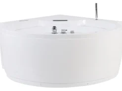 Vasca idromassaggio angolare con LED MILANO con altoparlante Bluetooth integrato 181 x 150 cm Bianco